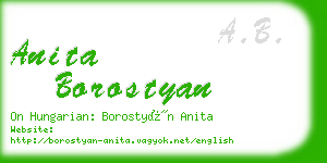 anita borostyan business card